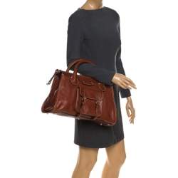 Pre Owned Chloe Brown Leather Edith Bag