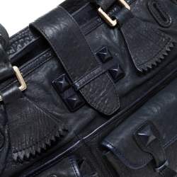 Pre Owned Chloe Midnight Blue Leather Front Pocket Tote