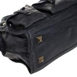 Pre Owned Chloe Midnight Blue Leather Front Pocket Tote