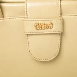 Pre Owned Chloe Yellow Leather Double Handle Satchel