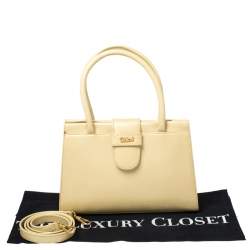 Pre Owned Chloe Yellow Leather Double Handle Satchel