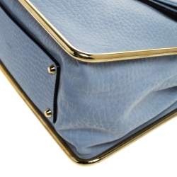 Pre Owned Chloe Sky Blue Leather Medium Sally Shoulder Bag