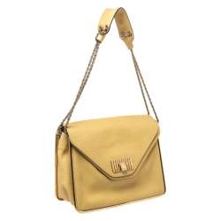 Pre Owned Chloe Yellow Leather Medium Sally Shoulder Bag
