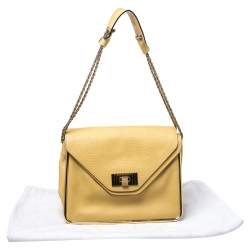Pre Owned Chloe Yellow Leather Medium Sally Shoulder Bag