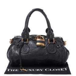 Pre Owned Chloe Black Leather Paddington Satchel