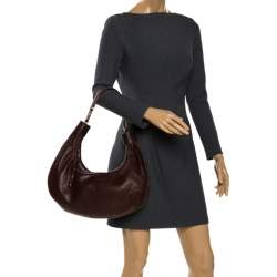 Chloe Dark Brown Leather Crescent Hobo