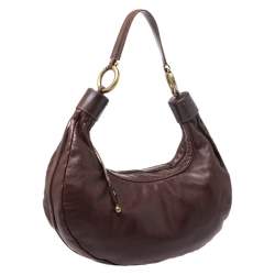 Chloe Dark Brown Leather Crescent Hobo