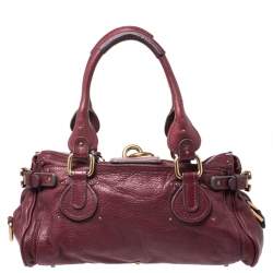 Pre Owned Chloe Burgundy Leather Medium Paddington Satchel