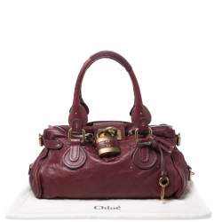 Pre Owned Chloe Burgundy Leather Medium Paddington Satchel
