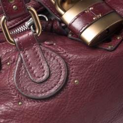 Pre Owned Chloe Burgundy Leather Medium Paddington Satchel