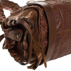 مملوكة مسبقًا حقيبة كلوي سيلفيرادو جلد ثعبان بني داكن