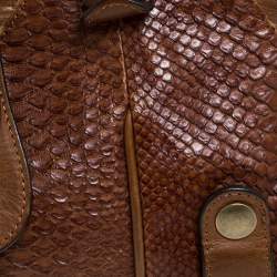 مملوكة مسبقًا حقيبة كلوي سيلفيرادو جلد ثعبان بني داكن