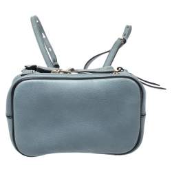 Pre Owned Chloe Cloudy Blue Leather and Suede Mini Faye Daye Backpack