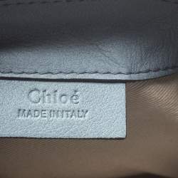 Pre Owned Chloe Cloudy Blue Leather and Suede Mini Faye Daye Backpack