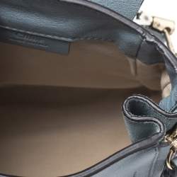 Pre Owned Chloe Cloudy Blue Leather and Suede Mini Faye Daye Backpack