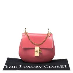 Pre Owned Chloe Amaranth Red/Grey Leather Medium Drew Shoulder Bag