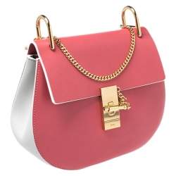 Pre Owned Chloe Amaranth Red/Grey Leather Medium Drew Shoulder Bag