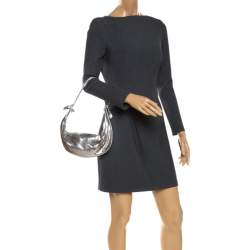 مملوكة مسبقًا حقيبة هوبو كلوي شاينمايل جلد و شبكة معدن فضي