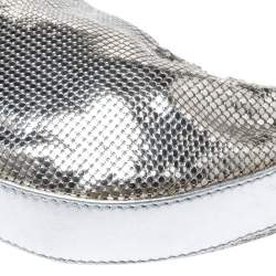 مملوكة مسبقًا حقيبة هوبو كلوي شاينمايل جلد و شبكة معدن فضي