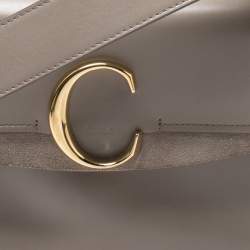 Pre Owned  Chloe Motty Grey Leather C Double Bag
