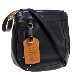مملوكة مسبقًا Chloe Black Leather Eden Crossbody Bag