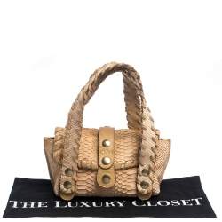Pre Owned Chloe Beige Python Mini Silverado Satchel