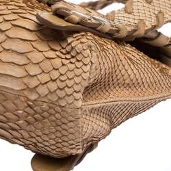Pre Owned Chloe Beige Python Mini Silverado Satchel