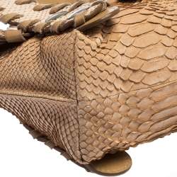 Pre Owned Chloe Beige Python Mini Silverado Satchel