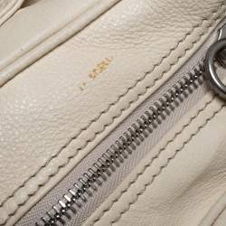 Pre Owned Chloe Cream Leather Paddington Zipped Satchel