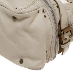 Pre Owned Chloe Cream Leather Paddington Zipped Satchel
