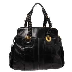 Pre Owned Chloe Black Leather Heloise Satchel