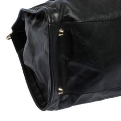 Pre Owned حقيبة يد كلوي سحاب علوي جلد أسود 