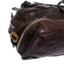 Pre Owned Chloe Dark Brown Leather Paddington Zipped Satchel