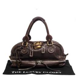 Pre Owned Chloe Dark Brown Leather Paddington Zipped Satchel