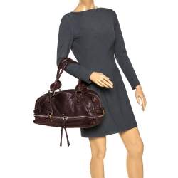 Pre Owned Chloe Dark Brown Leather Paddington Zipped Satchel