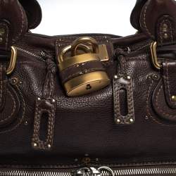 Pre Owned Chloe Dark Brown Leather Paddington Zipped Satchel