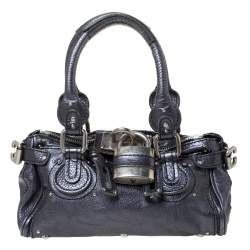 Pre Owned Chloe Metallic Leather Mini Paddington Satchel
