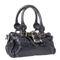 Pre Owned Chloe Metallic Leather Mini Paddington Satchel