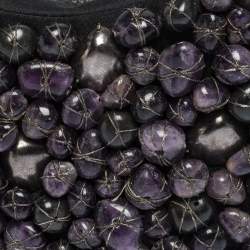 Pre Owned حقيبة هوبو مزخرف أحجار خرز ساتان أسود