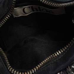 Pre Owned حقيبة هوبو مزخرف أحجار خرز ساتان أسود