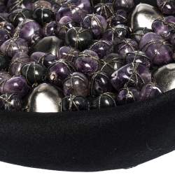 Pre Owned حقيبة هوبو مزخرف أحجار خرز ساتان أسود