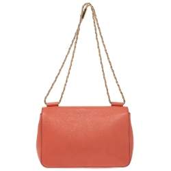 مملوكة مسبقًا Chloe Orange Leather Medium Crystal Embellished Elsie Shoulder Bag