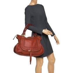 Pre Owned Chloe Copper Leather Large Marcie Satchel