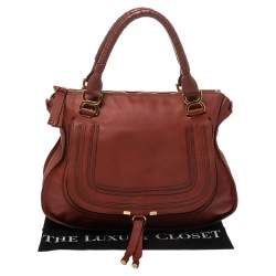 Pre Owned Chloe Copper Leather Large Marcie Satchel