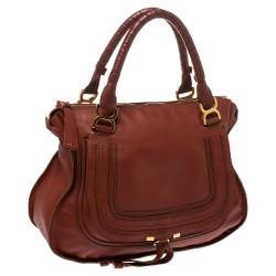 Pre Owned Chloe Copper Leather Large Marcie Satchel