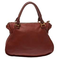 Pre Owned Chloe Copper Leather Large Marcie Satchel