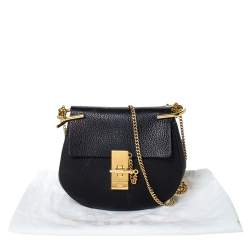 Pre Owned Chloe Black Leather Mini Drew Shoulder Bag