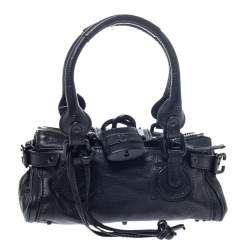 Pre Owned Chloe Black Leather Mini Paddington Bag