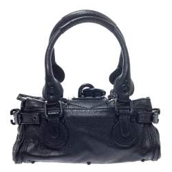 Pre Owned Chloe Black Leather Mini Paddington Bag