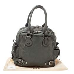 Pre Owned Chloe Grey Leather Paddington Satchel